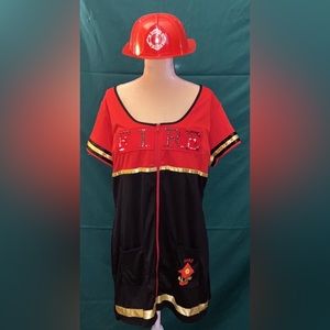 🎃 Halloween Costume Sexy🔥 Burn Baby Burn🔥 Fireman with Lights Size 3X/4X
